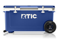 72 QT Ultra-Light Wheeled Cooler Cobalt & White | Rtic Hard Coolers