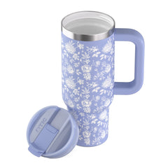 Road Trip Tumbler Periwinkle Bouquet | Rtic Drinkware|Clearance