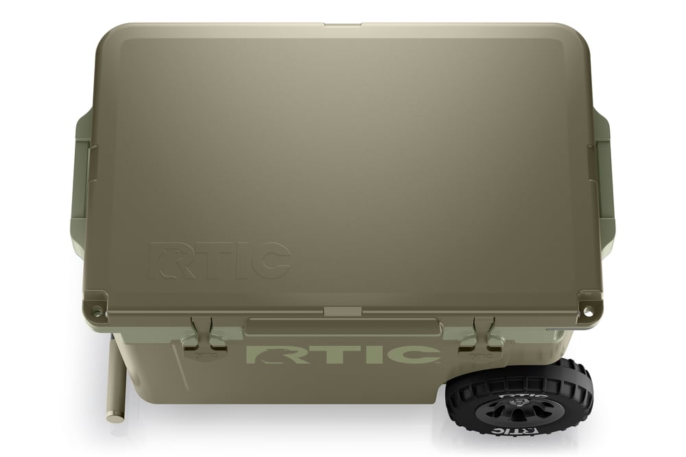 52 QT Ultra-Light Wheeled Cooler Olive | Rtic Hard Coolers|Clearance