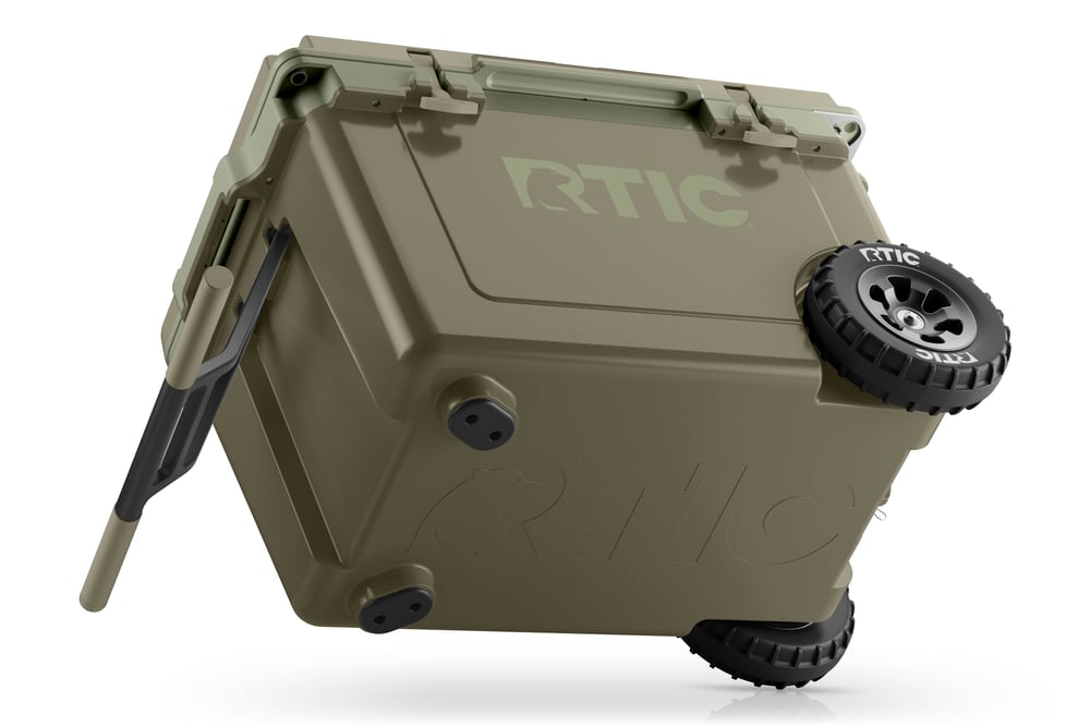 52 QT Ultra-Light Wheeled Cooler Olive | Rtic Hard Coolers|Clearance