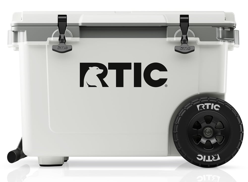 52 QT Ultra-Light Wheeled Cooler White & Grey | Rtic Hard Coolers|Clearance