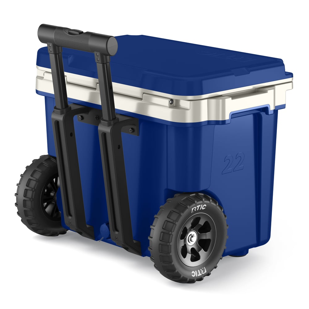 22 QT Ultra-Light Wheeled Cooler Cobalt & White | Rtic Hard Coolers|Clearance