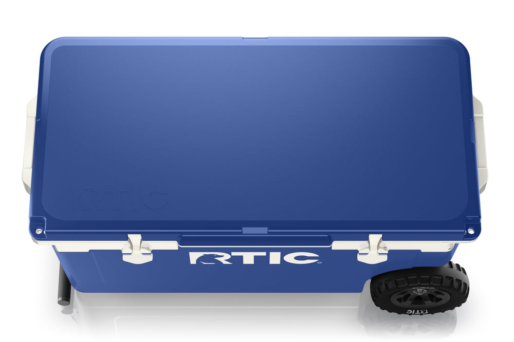72 QT Ultra-Light Wheeled Cooler Cobalt & White | Rtic Hard Coolers