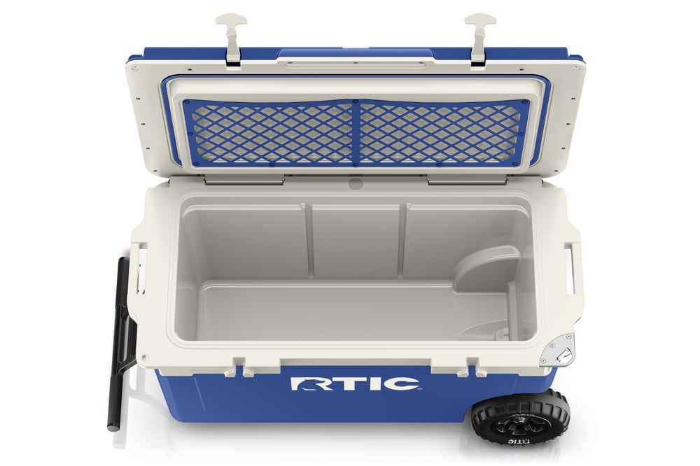 72 QT Ultra-Light Wheeled Cooler Cobalt & White | Rtic Hard Coolers
