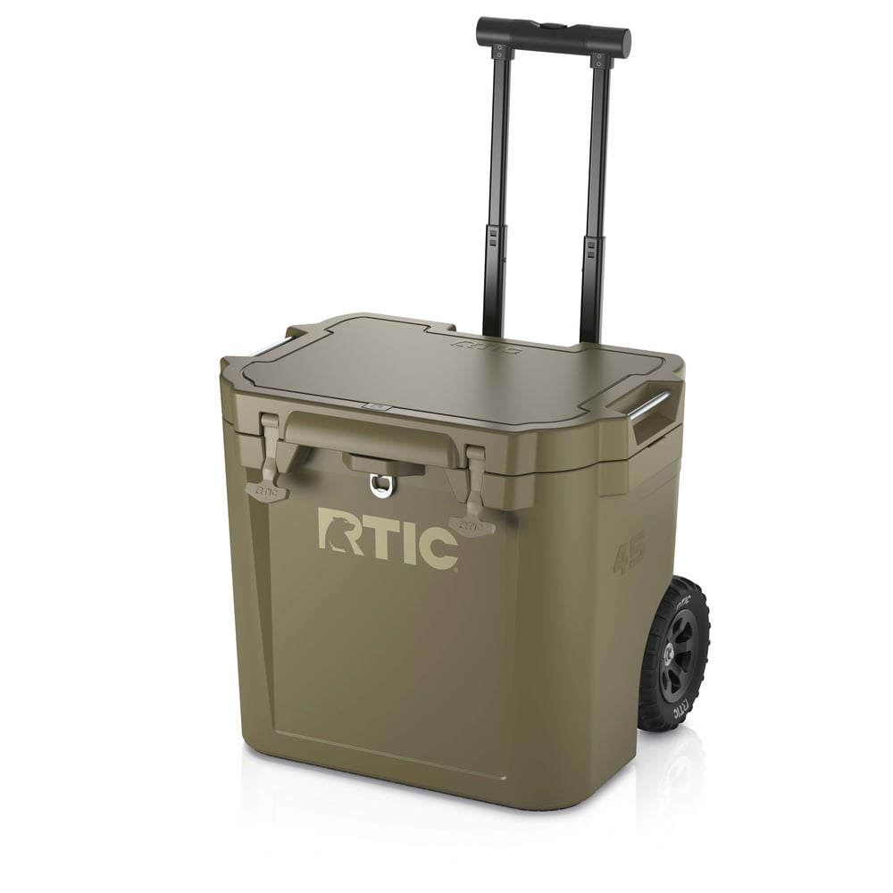 45 QT Ultra-Tough Wheeled Cooler Olive | Rtic Hard Coolers|Clearance
