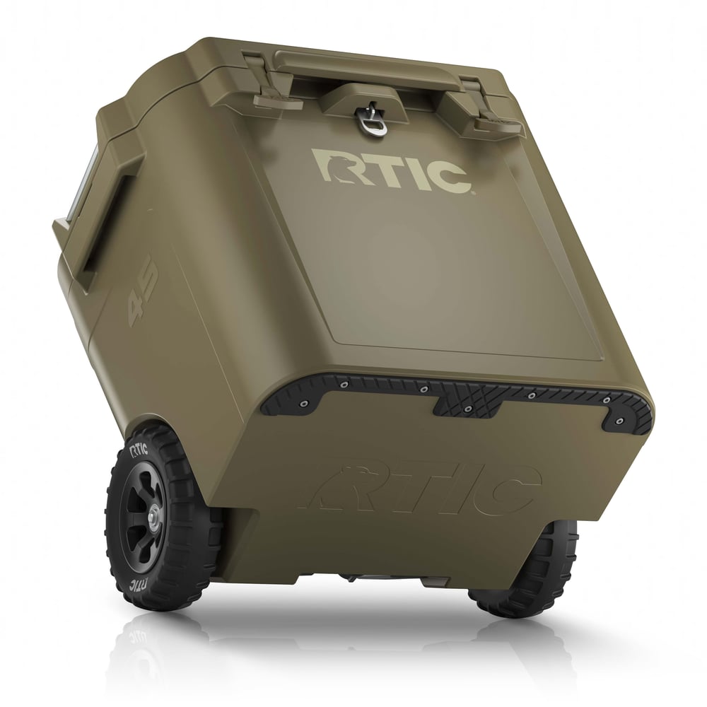 45 QT Ultra-Tough Wheeled Cooler Olive | Rtic Hard Coolers|Clearance