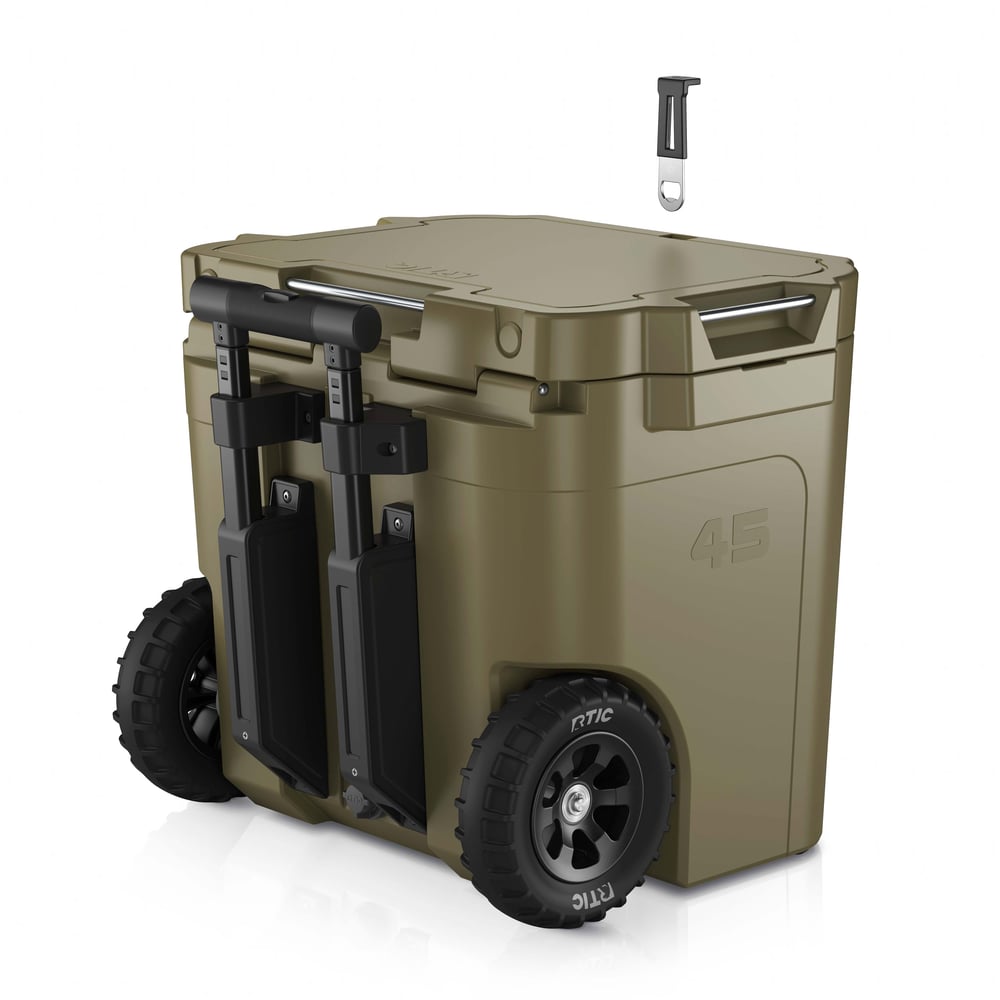 45 QT Ultra-Tough Wheeled Cooler Olive | Rtic Hard Coolers|Clearance