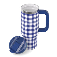 Road Trip Tumbler Cobalt Gingham | Rtic Drinkware|Clearance