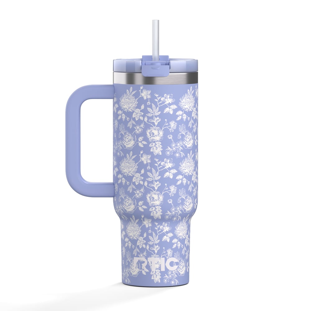 Road Trip Tumbler Periwinkle Bouquet | Rtic Drinkware|Clearance
