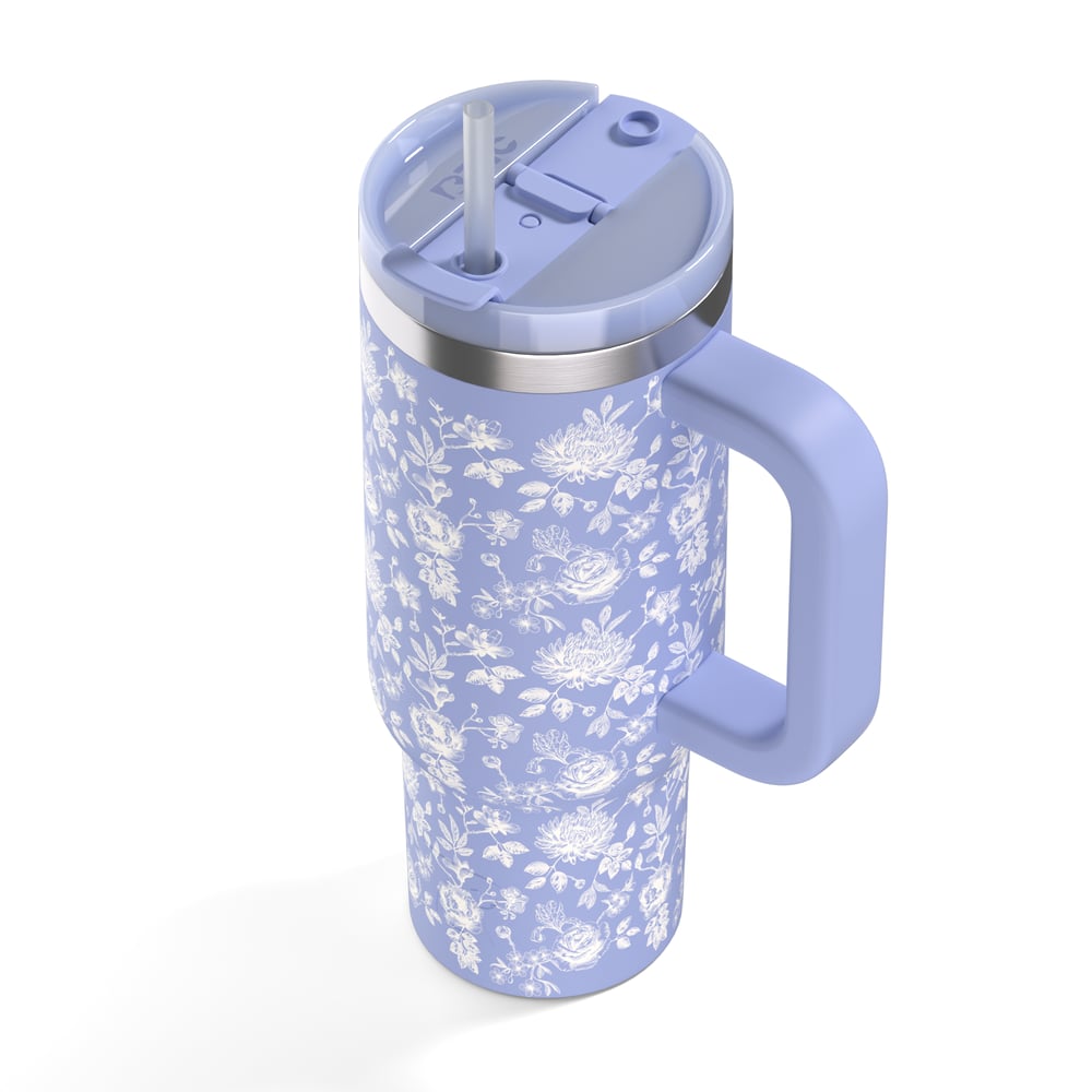 Road Trip Tumbler Periwinkle Bouquet | Rtic Drinkware|Clearance
