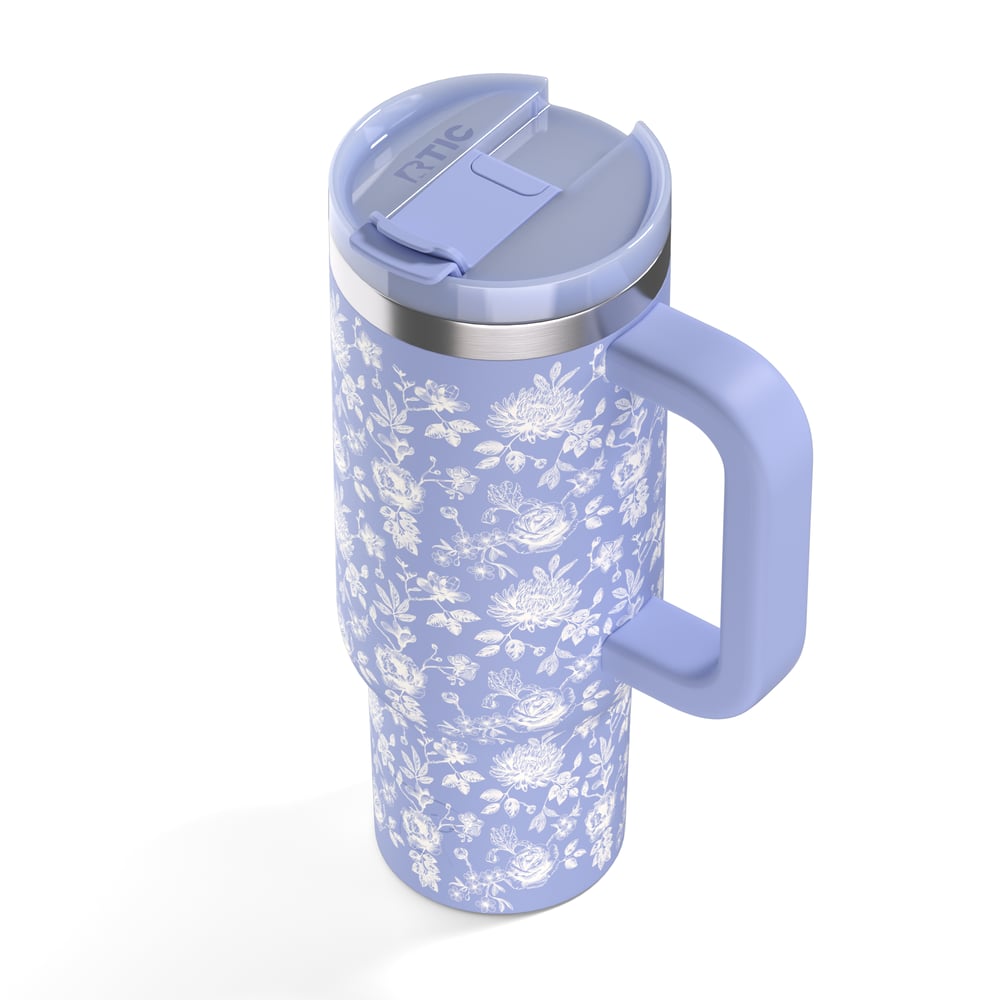 Road Trip Tumbler Periwinkle Bouquet | Rtic Drinkware|Clearance