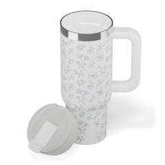 Road Trip Tumbler White Magnolias | Rtic Drinkware|Clearance