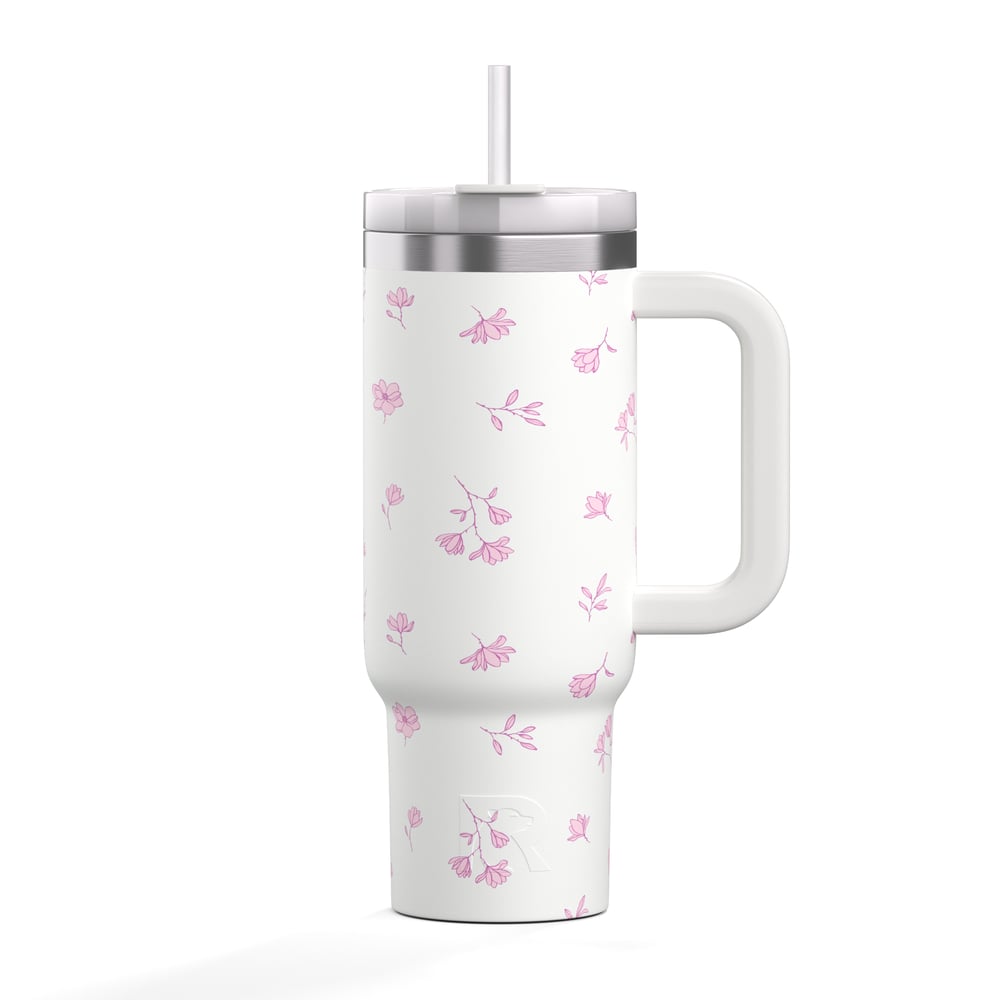 Road Trip Tumbler Pink Magnolias | Rtic Drinkware|Clearance
