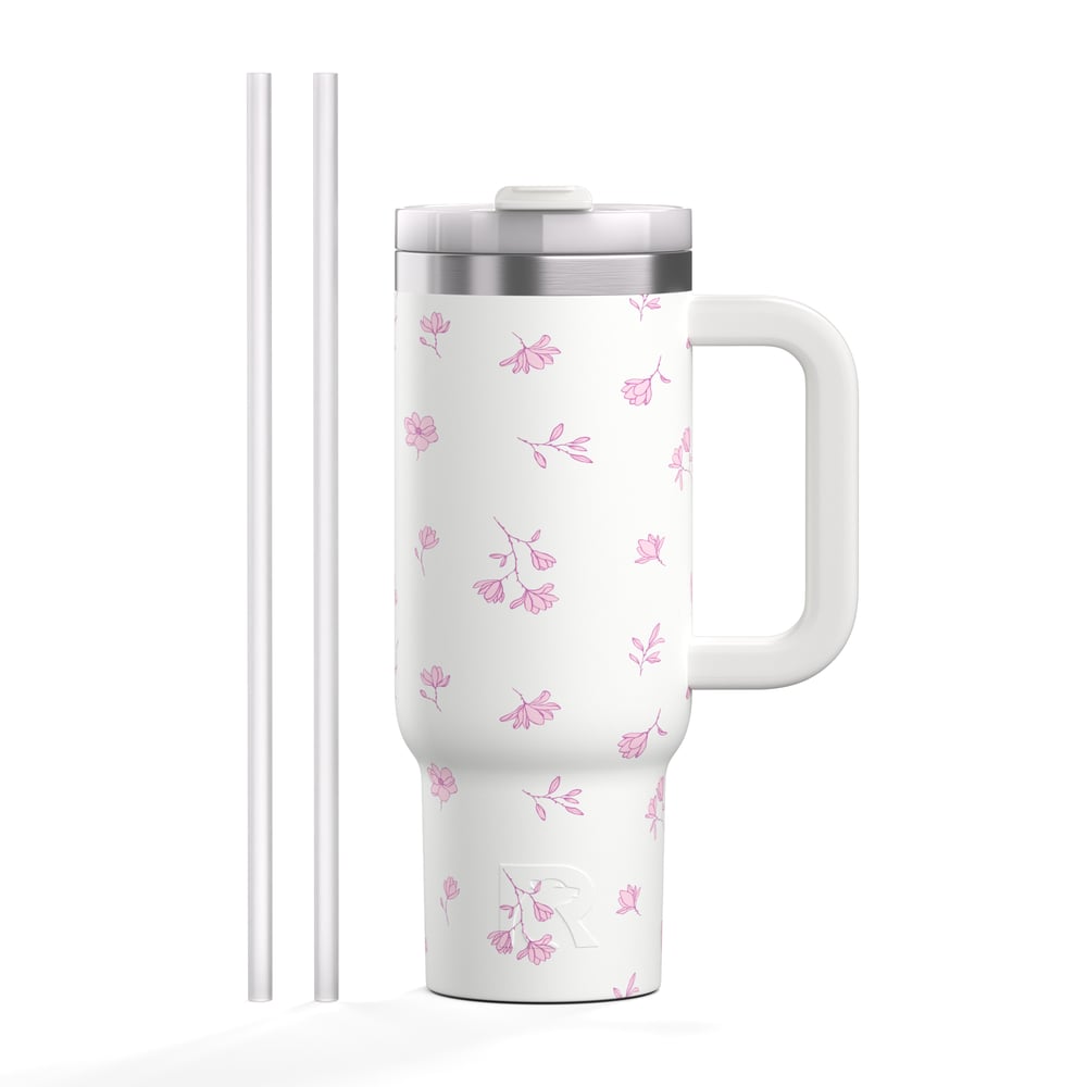 Road Trip Tumbler Pink Magnolias | Rtic Drinkware|Clearance