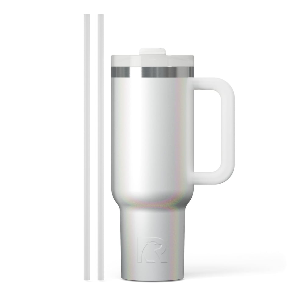 Road Trip Tumbler White Glitter | Rtic Drinkware|Clearance