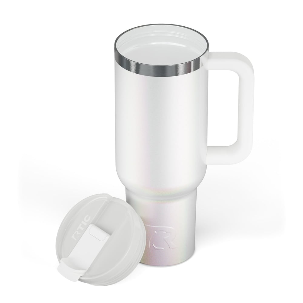 Road Trip Tumbler White Glitter | Rtic Drinkware|Clearance