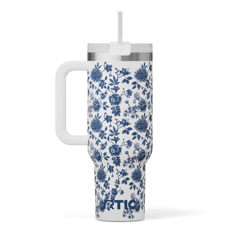 Road Trip Tumbler Blue Bouquet | Rtic Drinkware|Clearance