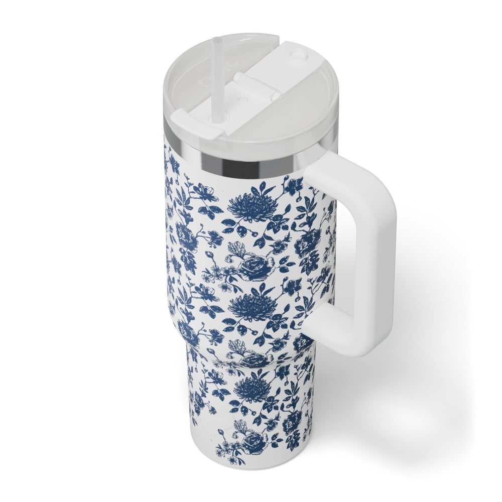 Road Trip Tumbler Blue Bouquet | Rtic Drinkware|Clearance