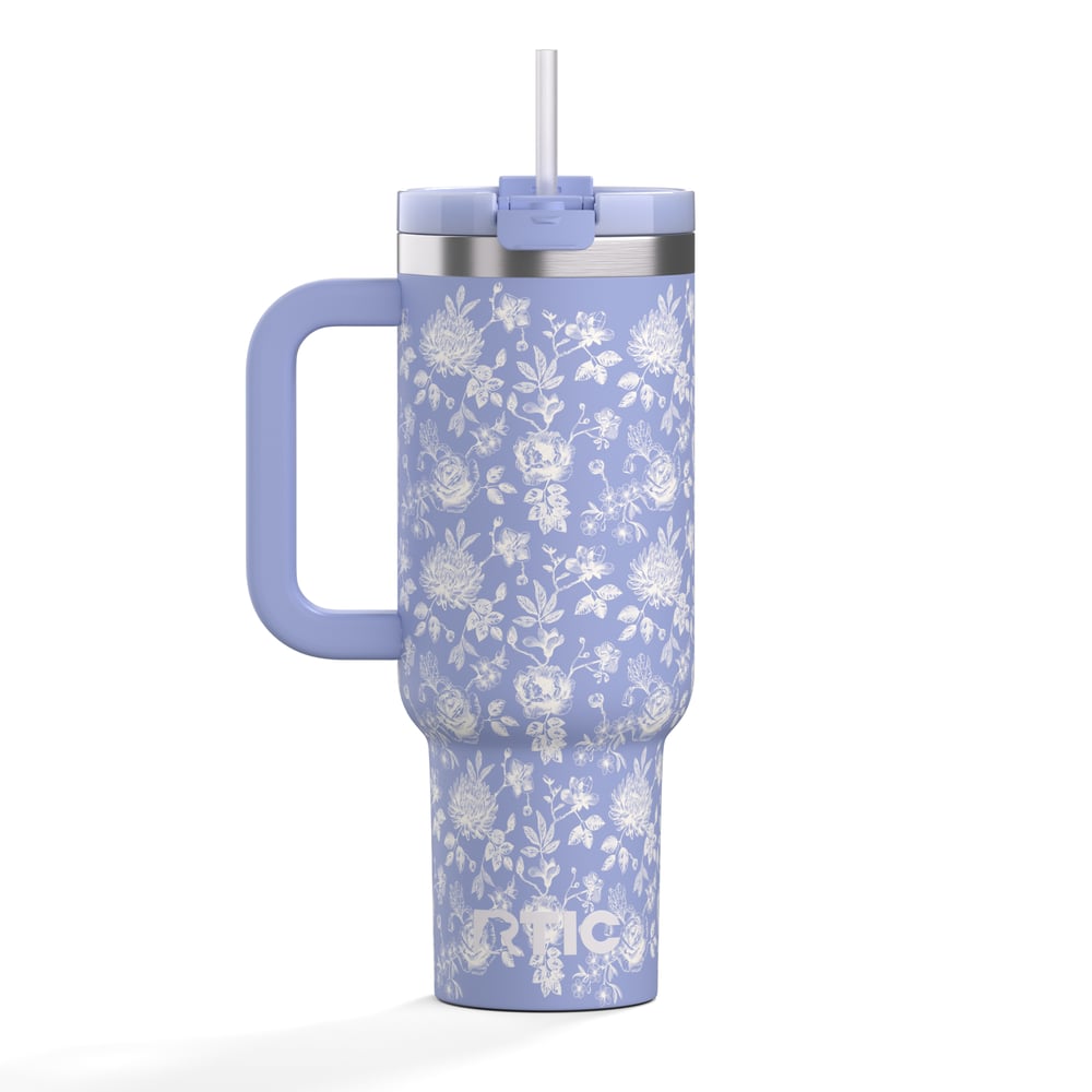 Road Trip Tumbler Periwinkle Bouquet | Rtic Drinkware|Clearance