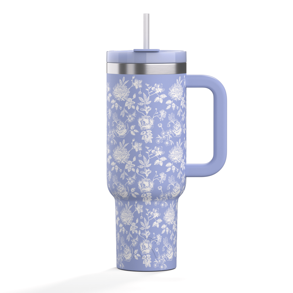 Road Trip Tumbler Periwinkle Bouquet | Rtic Drinkware|Clearance