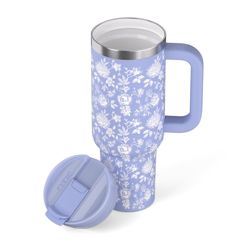 Road Trip Tumbler Periwinkle Bouquet | Rtic Drinkware|Clearance