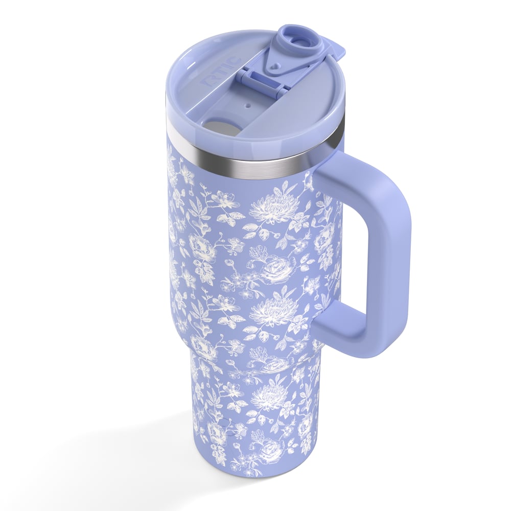 Road Trip Tumbler Periwinkle Bouquet | Rtic Drinkware|Clearance