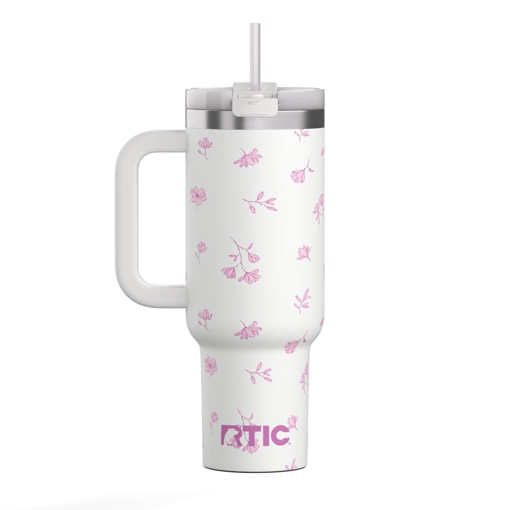 Road Trip Tumbler Pink Magnolias | Rtic Drinkware|Clearance