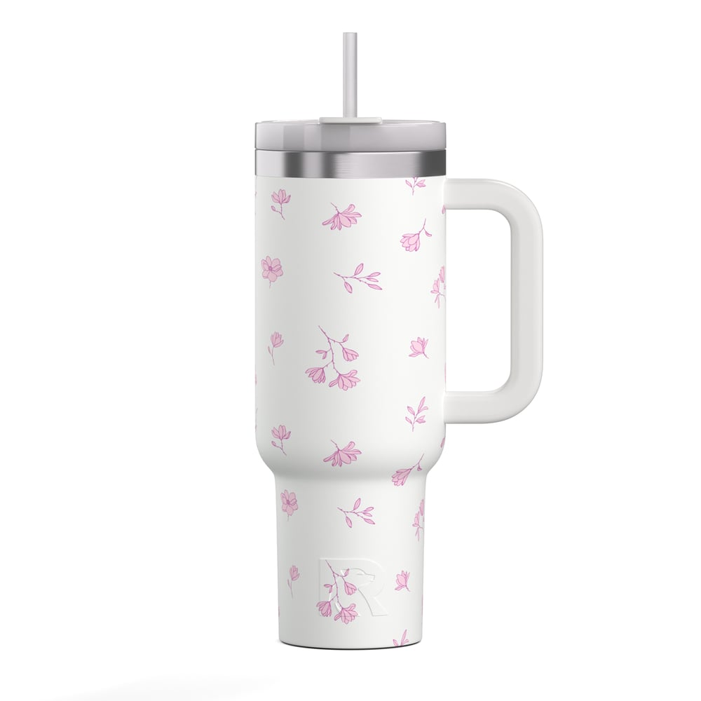 Road Trip Tumbler Pink Magnolias | Rtic Drinkware|Clearance