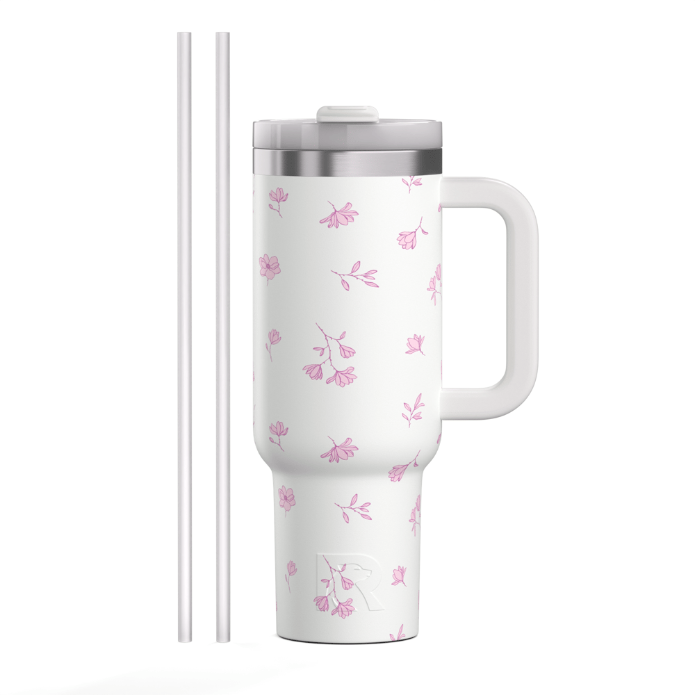 Road Trip Tumbler Pink Magnolias | Rtic Drinkware|Clearance