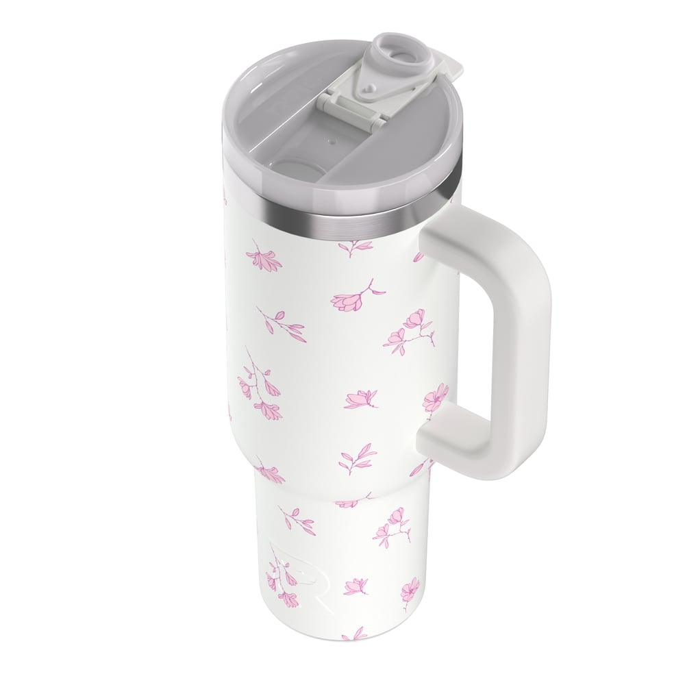 Road Trip Tumbler Pink Magnolias | Rtic Drinkware|Clearance