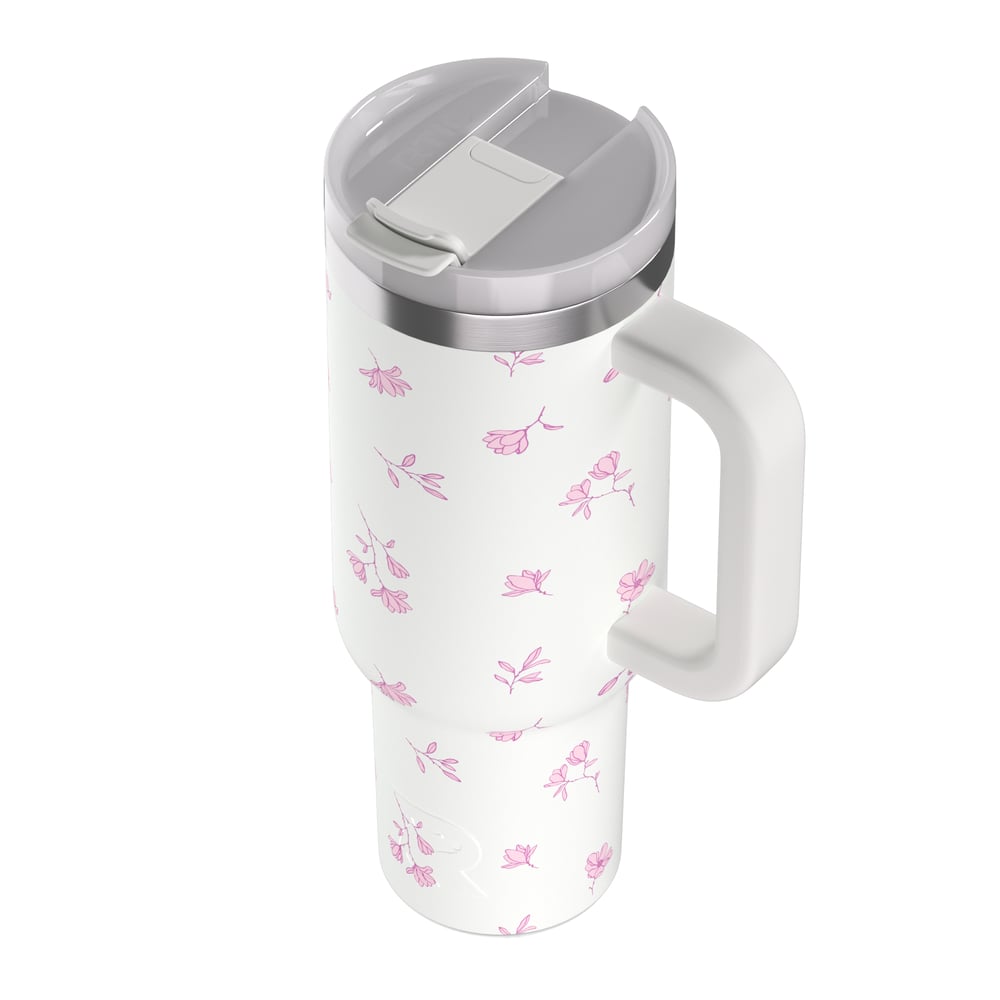 Road Trip Tumbler Pink Magnolias | Rtic Drinkware|Clearance