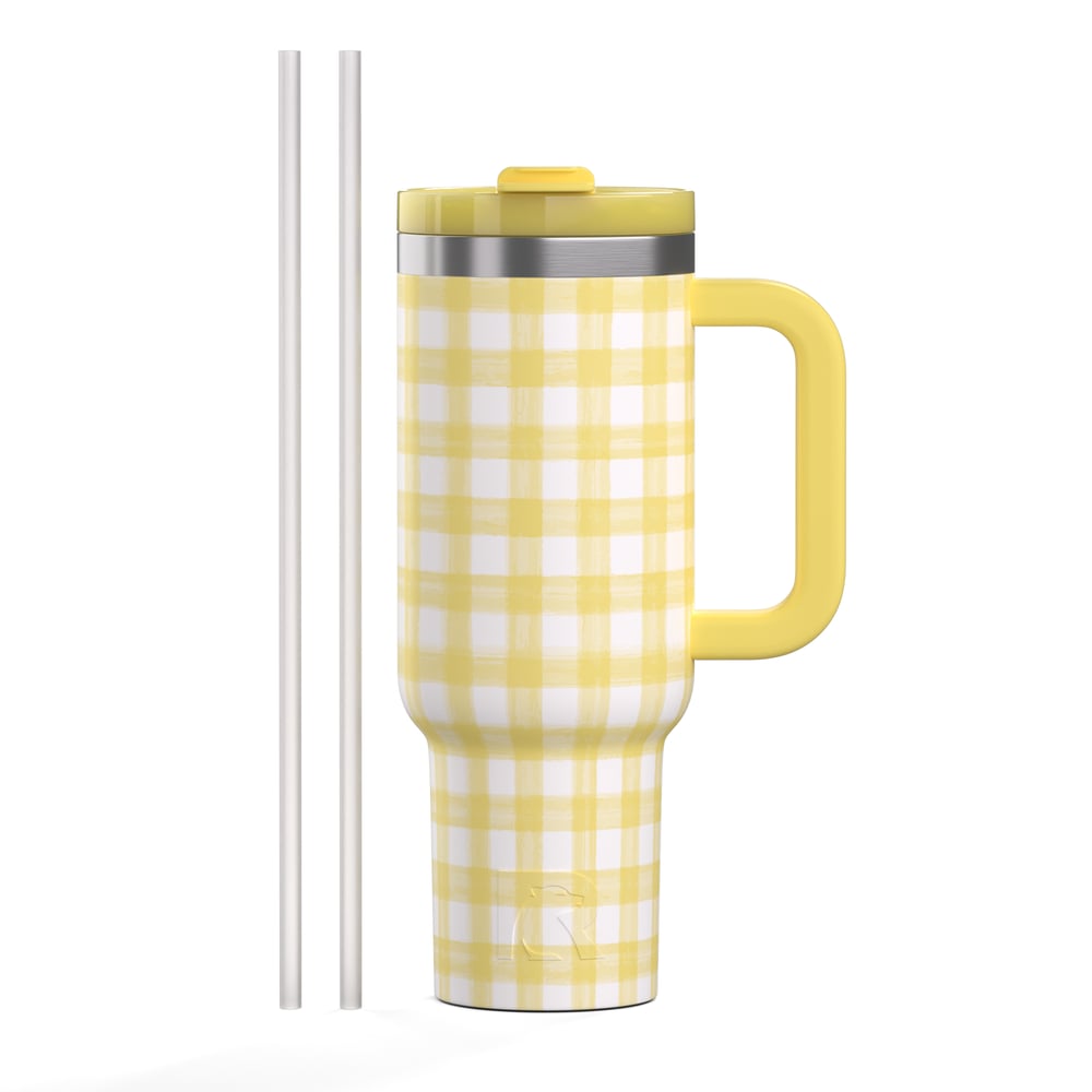 Road Trip Tumbler Sunlight Gingham | Rtic Drinkware|Clearance