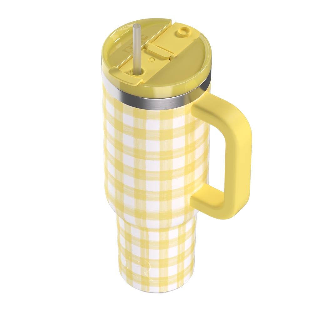 Road Trip Tumbler Sunlight Gingham | Rtic Drinkware|Clearance