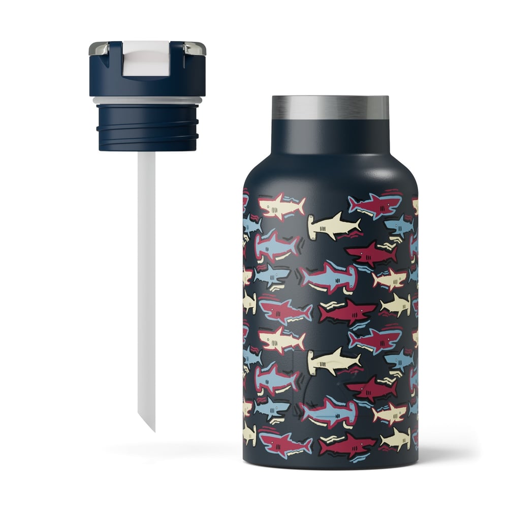 12oz Little Journey Bottle Navy Sharks | Rtic Drinkware|Gear|Clearance