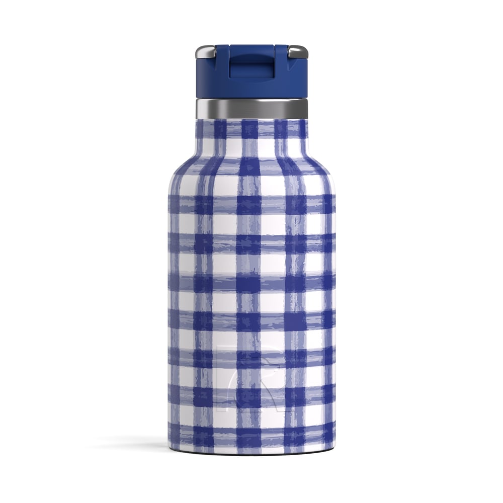 12oz Little Journey Bottle Cobalt Gingham | Rtic Drinkware|Gear|Clearance