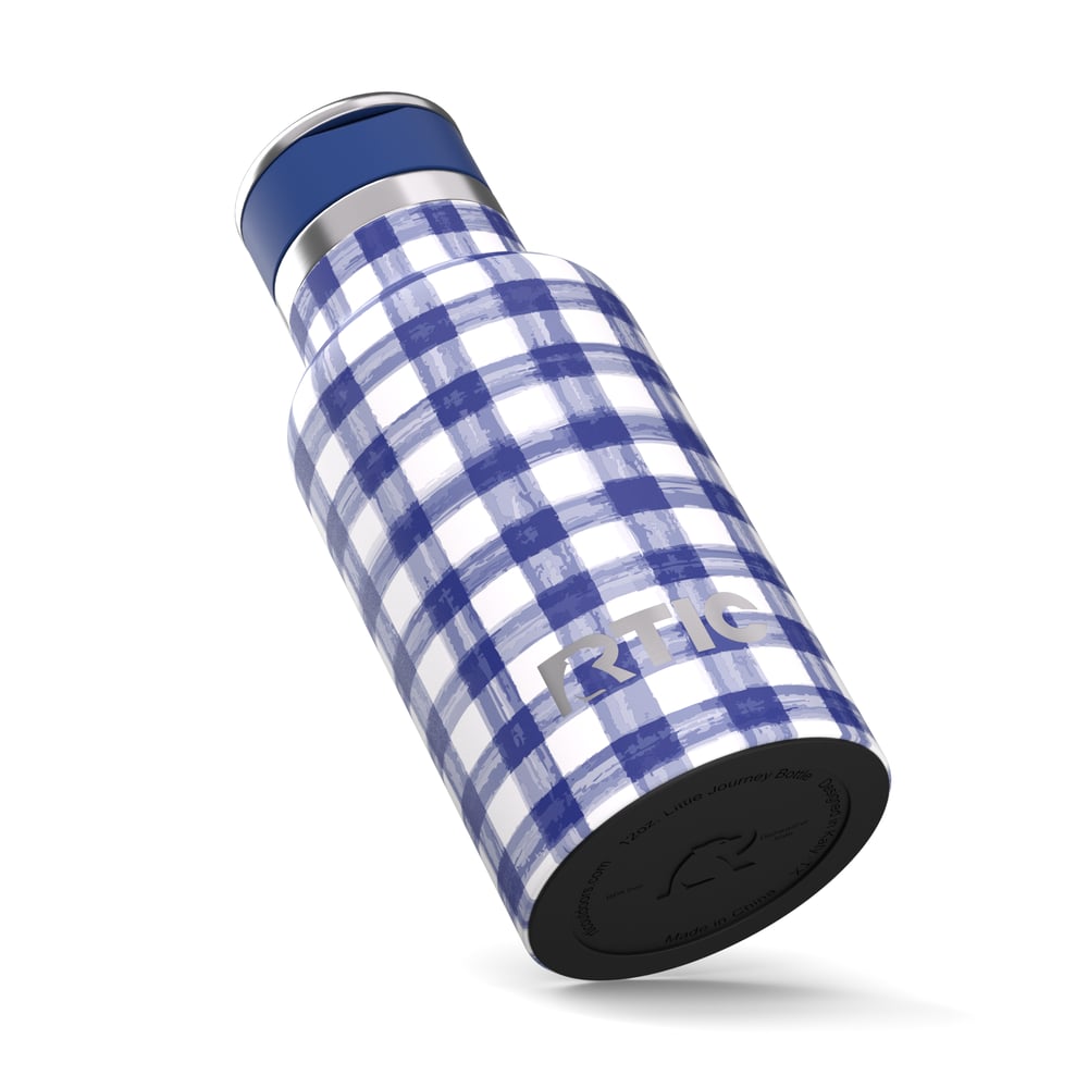 12oz Little Journey Bottle Cobalt Gingham | Rtic Drinkware|Gear|Clearance