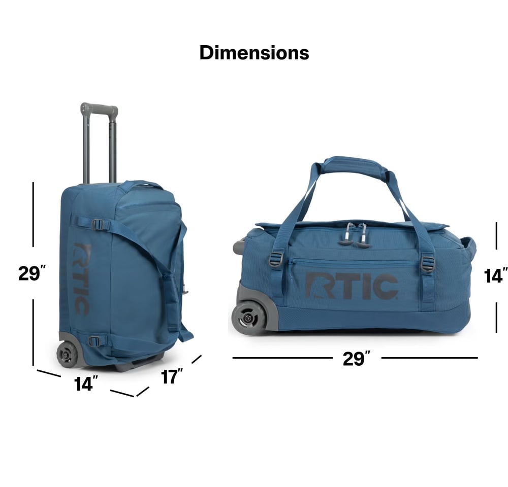 Road Trip Rolling Duffle Bag Black | Rtic Bags|Clearance