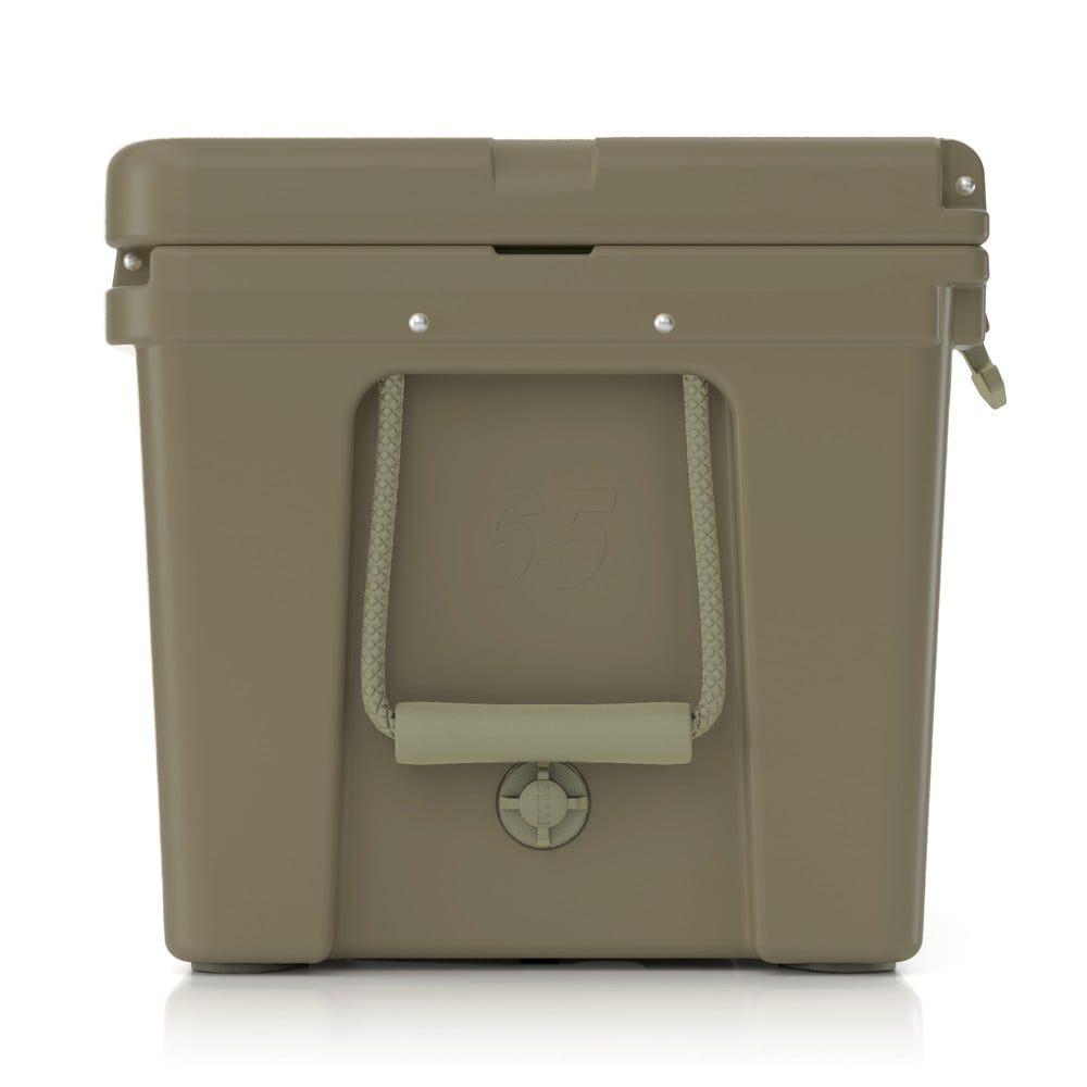65 QT Ultra-Tough Cooler Olive | Rtic Hard Coolers