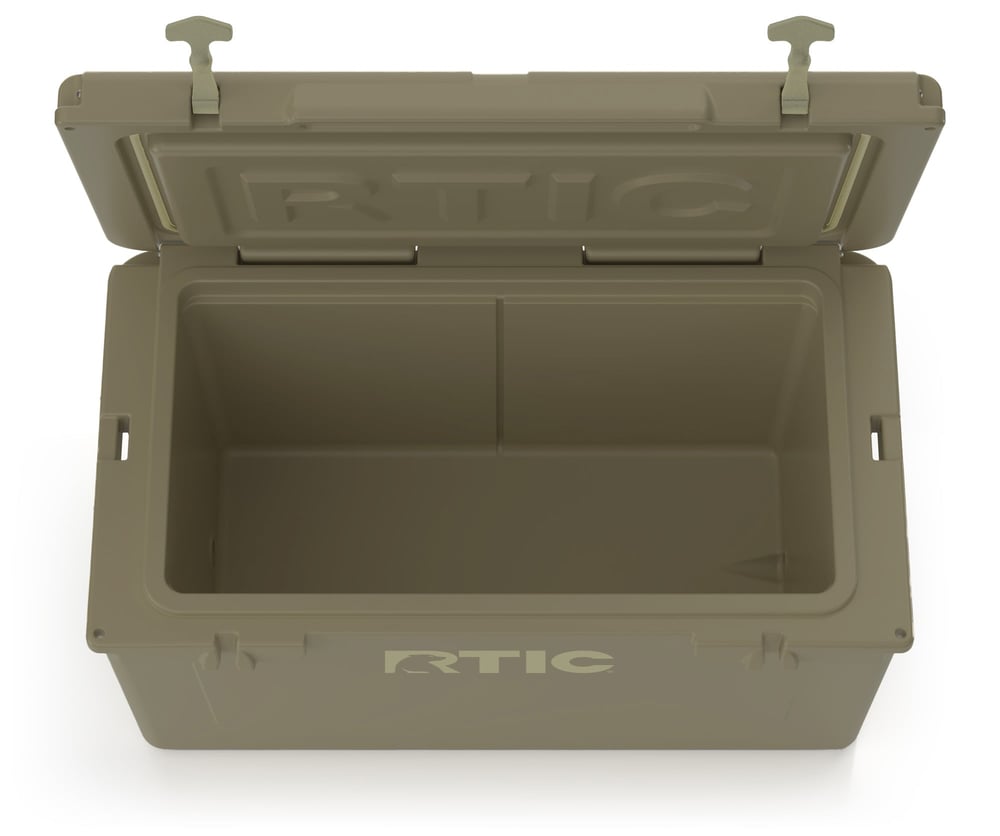 65 QT Ultra-Tough Cooler Olive | Rtic Hard Coolers